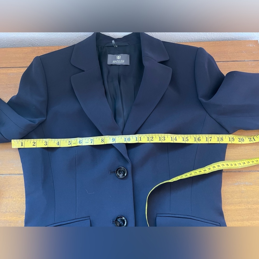 Basler Navy Blue Classic Blazer Single Breasted Two Button Jacket Office - Picture 10 of 12